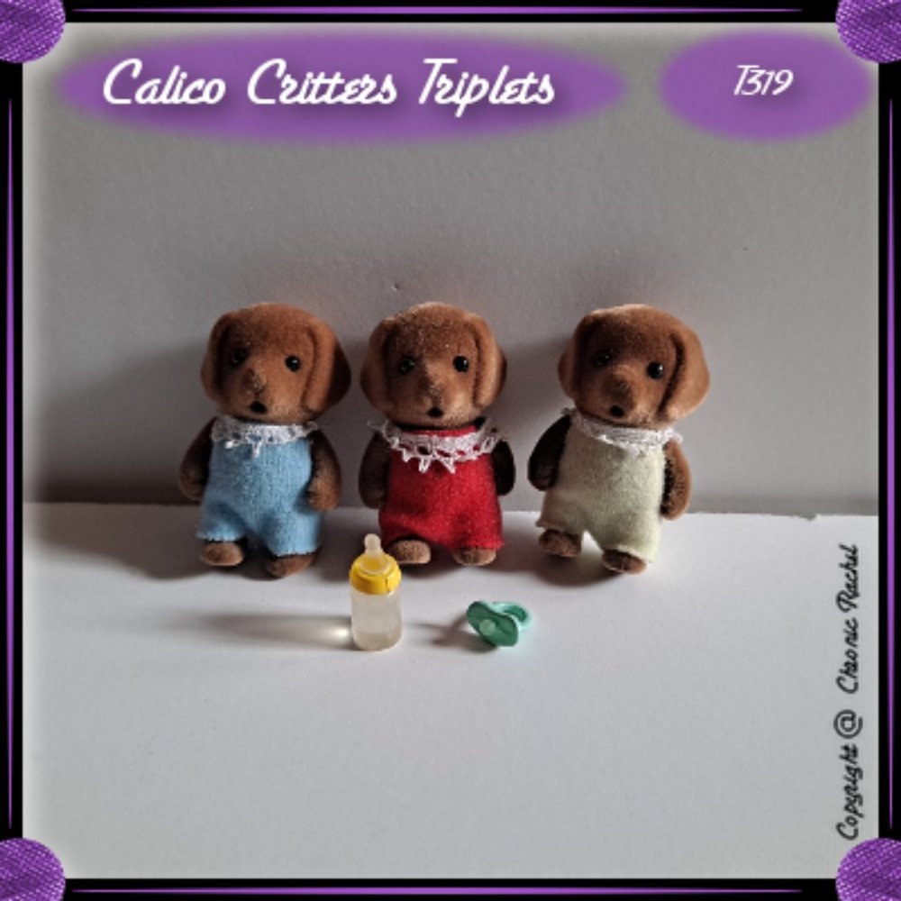 Vintage Brown Lab Baby Triplets